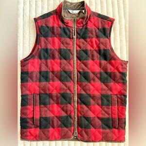 Peter Millar Crown Mens Essex Quilted Wool Travel Vest Buffalo Plaid Medium